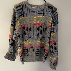 Vintage 80’s Primary Color Sweater